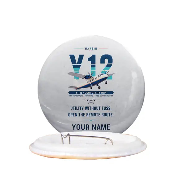 Harbin Y-12E - Original + Name - Pin - Light Gray