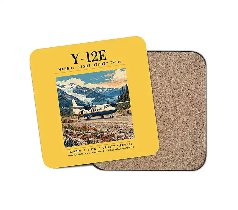 Harbin Y-12E - Poster - Coaster - Yellow
