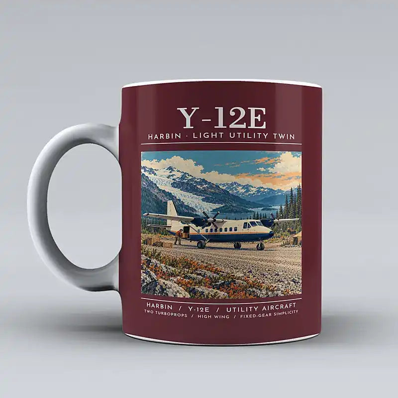 Harbin Y-12E - Poster - Mug - Dark Red