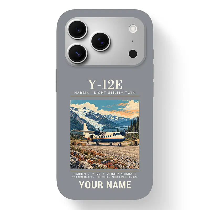 Harbin Y-12E - Poster + Name - MagSafe iPhone 17 Pro - Gray