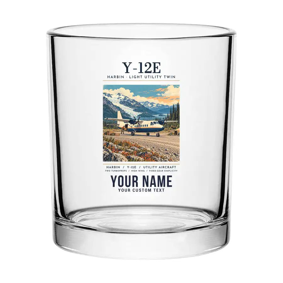 Harbin Y-12E - Poster + Name - Special Whiskey Glass