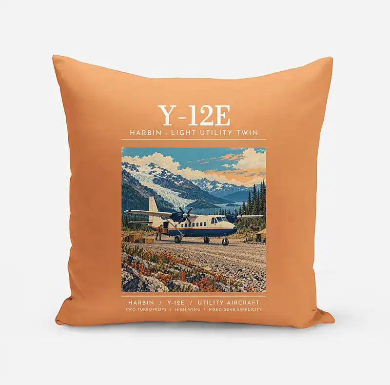 Harbin Y-12E - Poster - Pillow - Orange