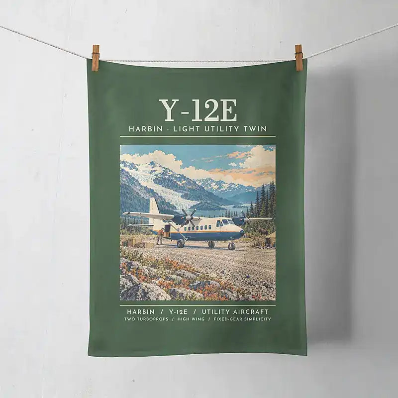 Harbin Y-12E - Poster - Towel - Dark Green