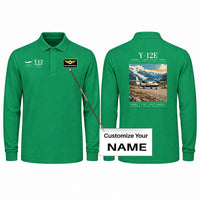 Thumbnail for Harbin Y-12E Premium Polo T-Shirts - Poster + Name - Long Sleeve - Green