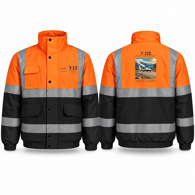 Harbin Y-12E Reflective Winter Jackets - Poster - Orange & Navy