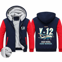Thumbnail for Harbin Y-12E Zipped Sweatshirts - Cartoon - Navy & Red