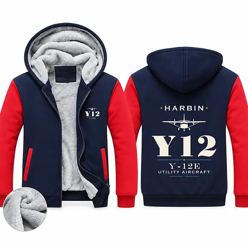 Harbin Y-12E Zipped Sweatshirts - Heritage - Navy & Red