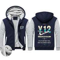 Thumbnail for Harbin Y-12E Zipped Sweatshirts - Original - Navy & Gray