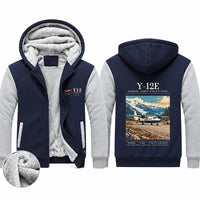 Thumbnail for Harbin Y-12E Zipped Sweatshirts - Poster - Navy & Gray