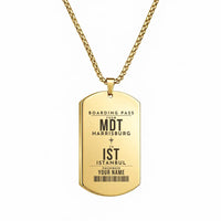 Thumbnail for Harrisburg International Airport MDT - Necklace - Customizable Boarding Pass - Gold