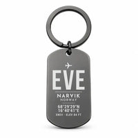 Thumbnail for Harstad Narvik Evenes Airport EVE - Key Chain - Original Design - Black