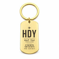 Thumbnail for Hat Yai International Airport HDY - Key Chain - Original Design - Gold