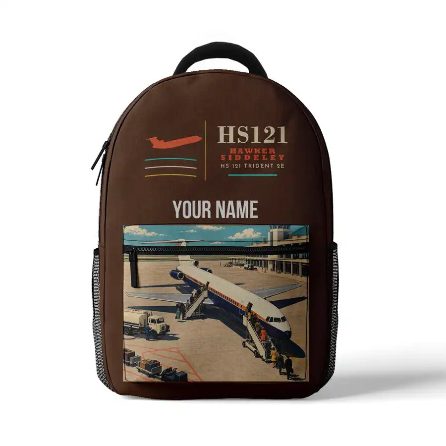 Hawker Siddeley HS 121 Trident 2E - 3D Backpack - Brown + Name