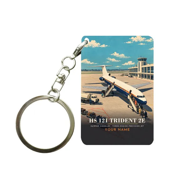Hawker Siddeley HS 121 Trident 2E - 3D + Name - Key Chain - Full Print