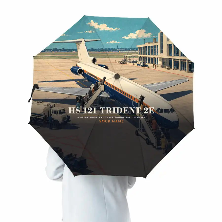 Hawker Siddeley HS 121 Trident 2E - 3D + Name - Umbrella