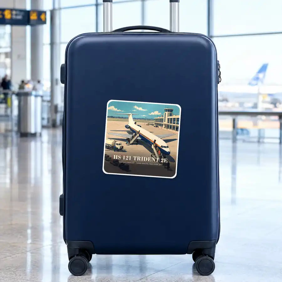 Hawker Siddeley HS 121 Trident 2E - 3D - Square Sticker - Suitcase