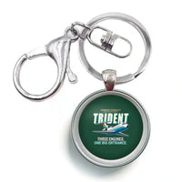 Thumbnail for Hawker Siddeley HS 121 Trident 2E - Cartoon - Circle Key Chain - Dark Green