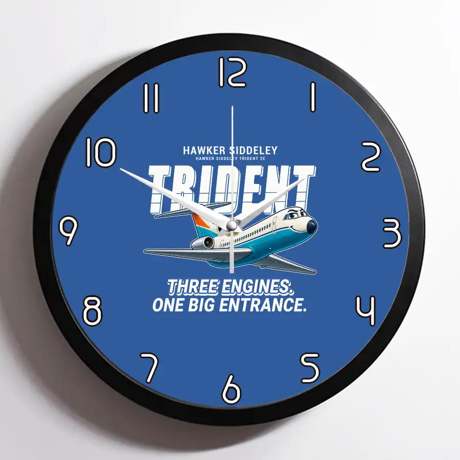 Hawker Siddeley HS 121 Trident 2E - Cartoon - Framed - Blue