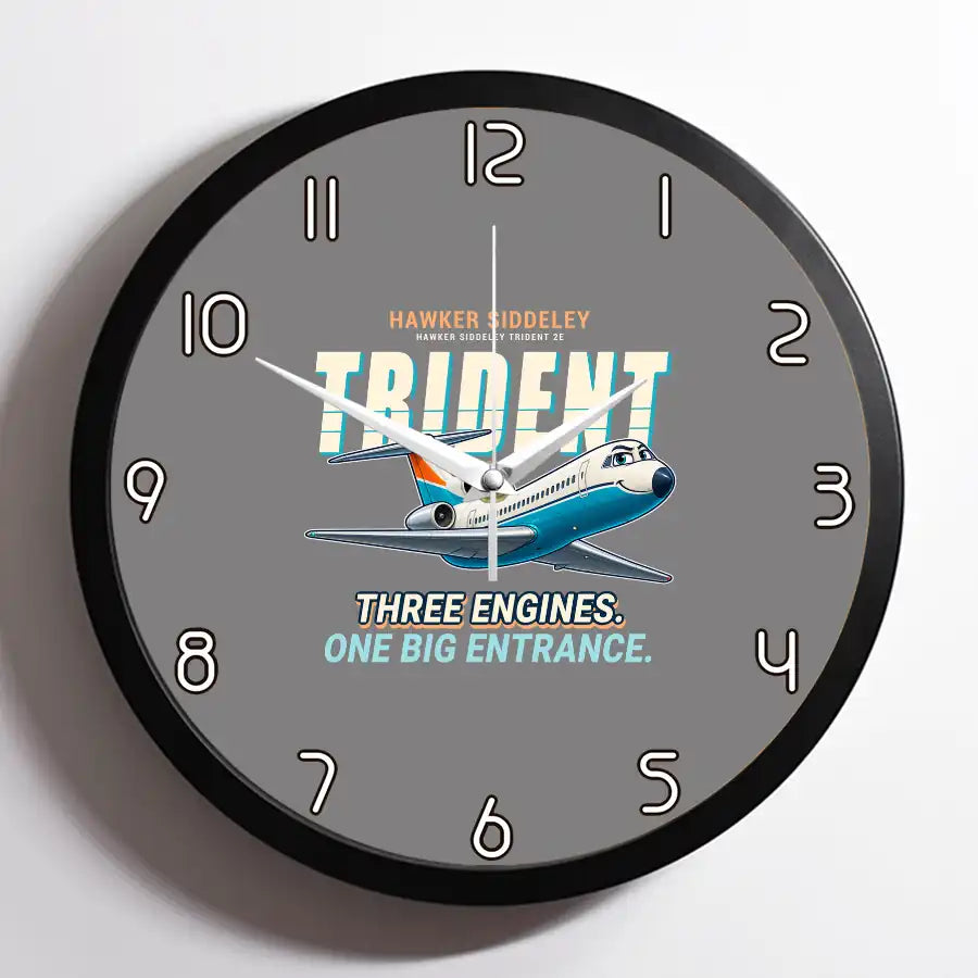 Hawker Siddeley HS 121 Trident 2E - Cartoon - Framed - Gray