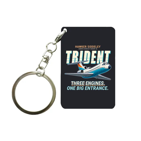 Hawker Siddeley HS 121 Trident 2E - Cartoon - Key Chain - Black