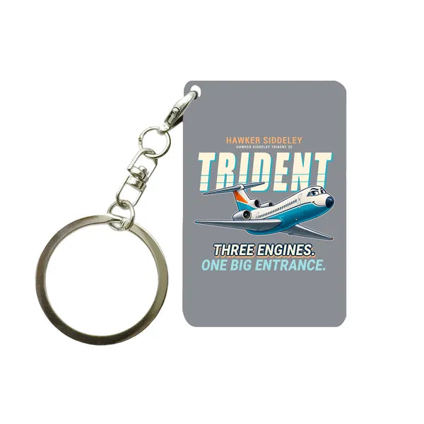 Hawker Siddeley HS 121 Trident 2E - Cartoon - Key Chain - Gray