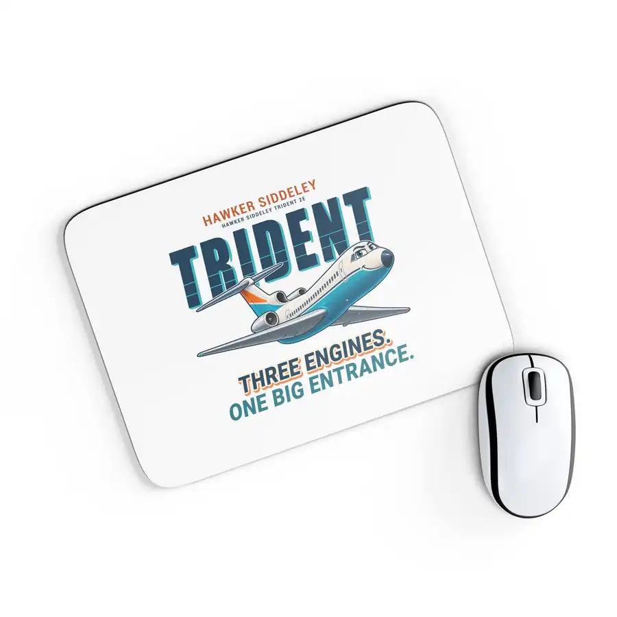 Hawker Siddeley HS 121 Trident 2E - Cartoon - Mouse Pad - White