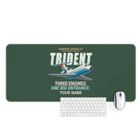 Thumbnail for Hawker Siddeley HS 121 Trident 2E - Cartoon + Name - Desk Mat - Dark Green