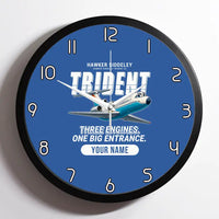 Thumbnail for Hawker Siddeley HS 121 Trident 2E - Cartoon + Name - Framed - Blue