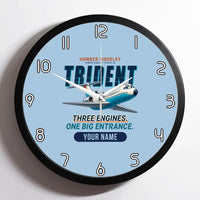 Thumbnail for Hawker Siddeley HS 121 Trident 2E - Cartoon + Name - Framed - Light Blue