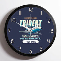Thumbnail for Hawker Siddeley HS 121 Trident 2E - Cartoon + Name - Framed - Navy Blue