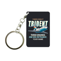 Thumbnail for Hawker Siddeley HS 121 Trident 2E - Cartoon + Name - Key Chain - Black