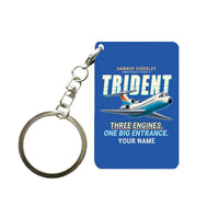 Thumbnail for Hawker Siddeley HS 121 Trident 2E - Cartoon + Name - Key Chain - Blue