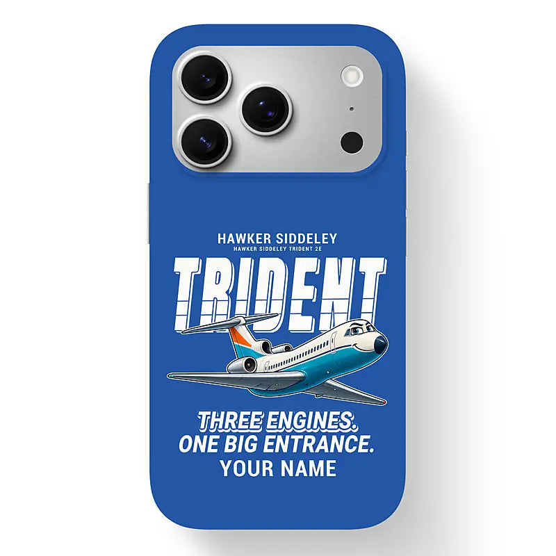 Hawker Siddeley HS 121 Trident 2E - Cartoon + Name - MagSafe iPhone 17 Pro - Blue