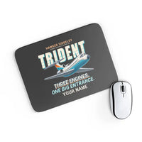 Thumbnail for Hawker Siddeley HS 121 Trident 2E - Cartoon + Name - Mouse Pad - Black