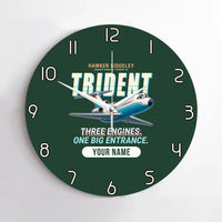 Thumbnail for Hawker Siddeley HS 121 Trident 2E - Cartoon + Name - No Frame - Dark Green