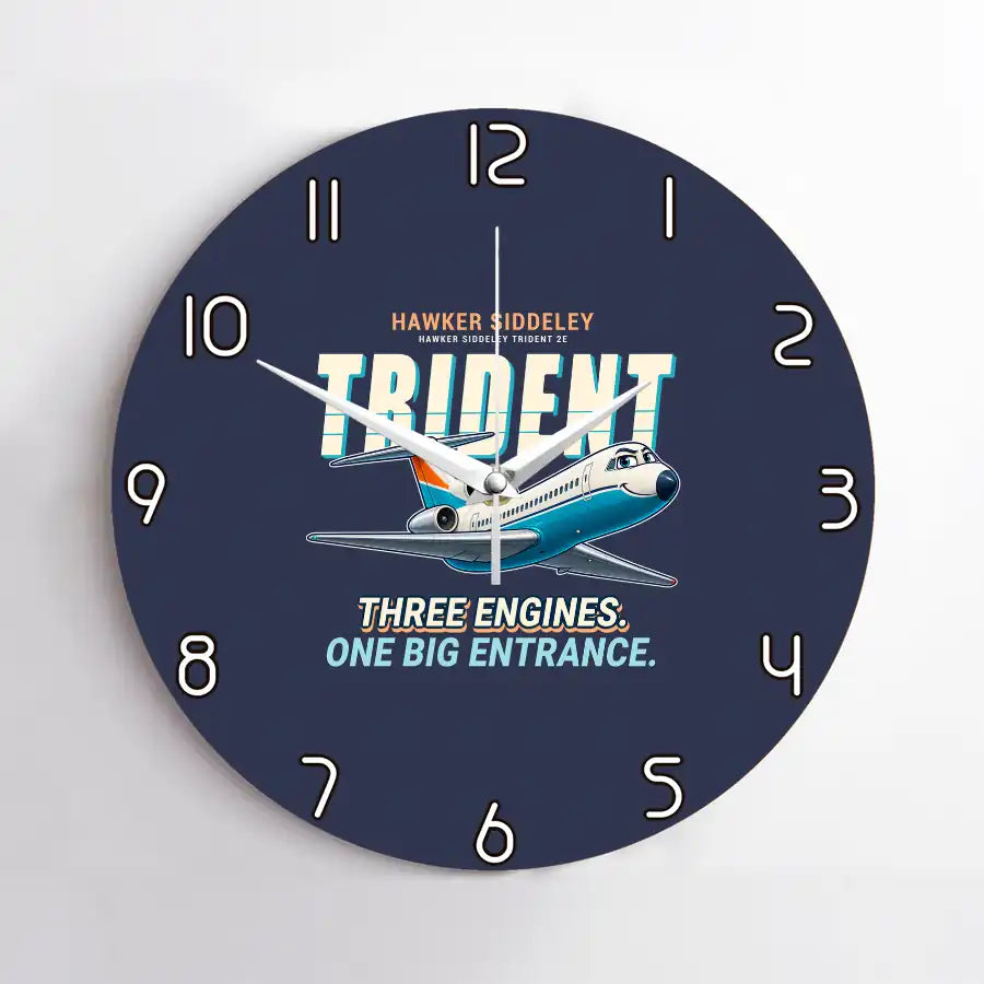 Hawker Siddeley HS 121 Trident 2E - Cartoon - No Frame - Navy Blue