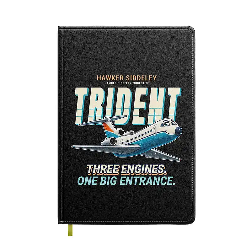 Hawker Siddeley HS 121 Trident 2E - Cartoon - Notebook - Black