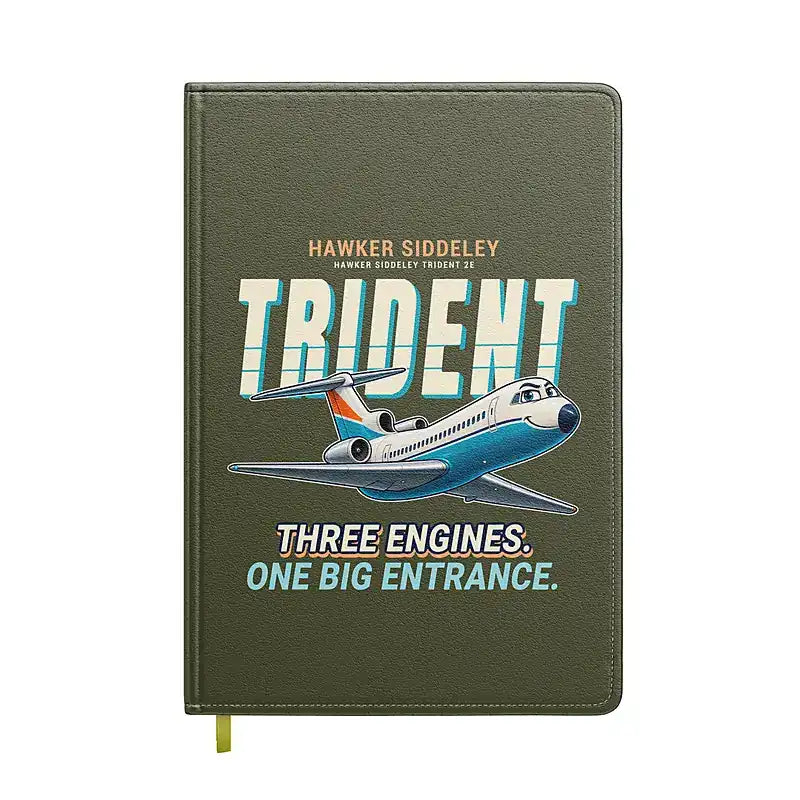 Hawker Siddeley HS 121 Trident 2E - Cartoon - Notebook - Green Army