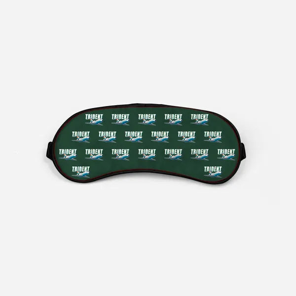 Hawker Siddeley HS 121 Trident 2E - Cartoon Pattern - Sleep Mask - Dark Green