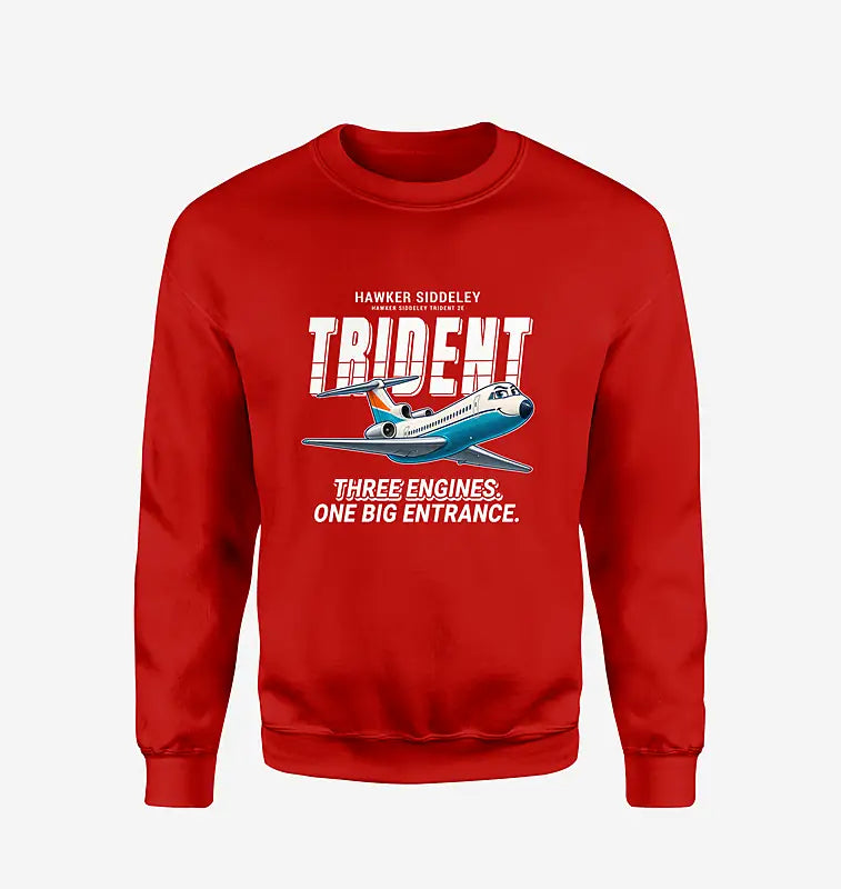 Hawker Siddeley HS 121 Trident 2E - Cartoon - Sweatshirt - Red
