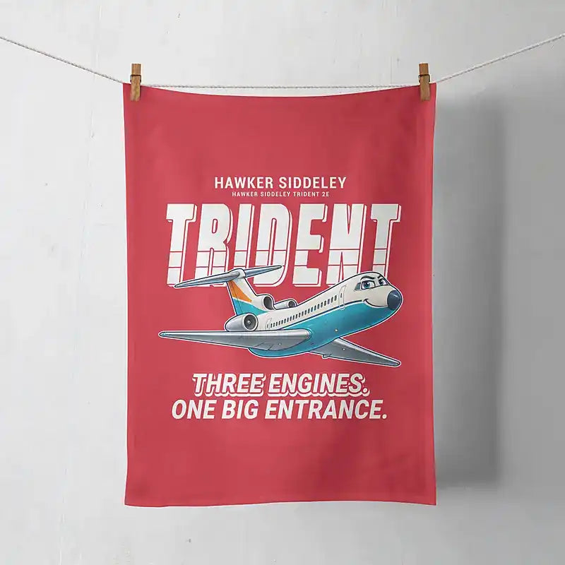 Hawker Siddeley HS 121 Trident 2E - Cartoon - Towel - Red