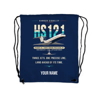 Thumbnail for Hawker Siddeley HS 121 Trident 2E - Drawstring Bag - Original + Name - Dark Blue