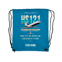 Thumbnail for Hawker Siddeley HS 121 Trident 2E - Drawstring Bag - Original + Name - Light Blue
