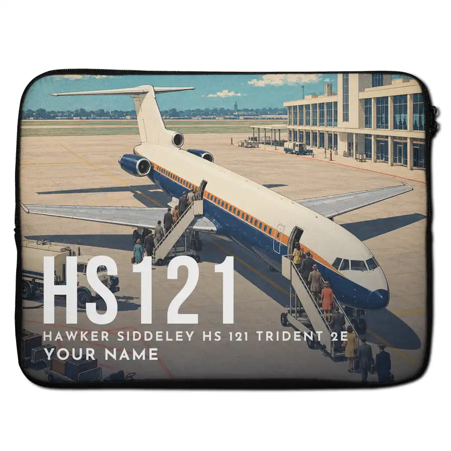 Hawker Siddeley HS 121 Trident 2E - Laptop Sleeve + Name
