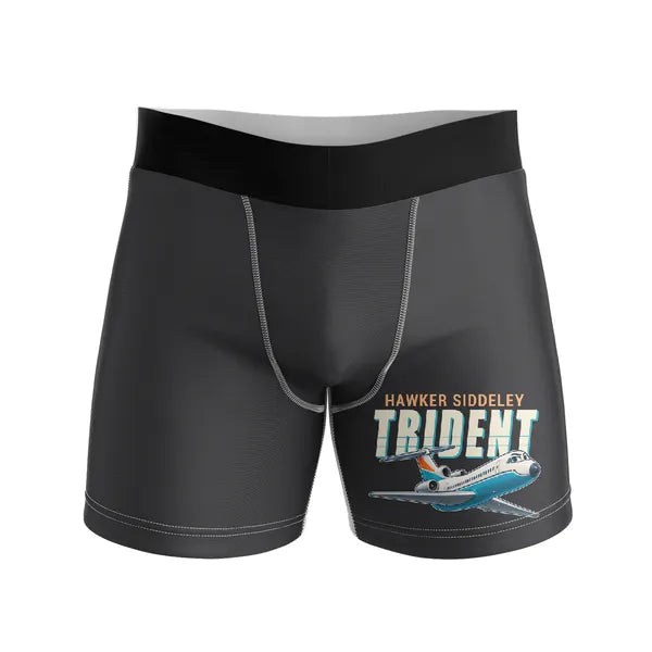 Hawker Siddeley HS 121 Trident 2E - Men Boxers - Cartoon - Black