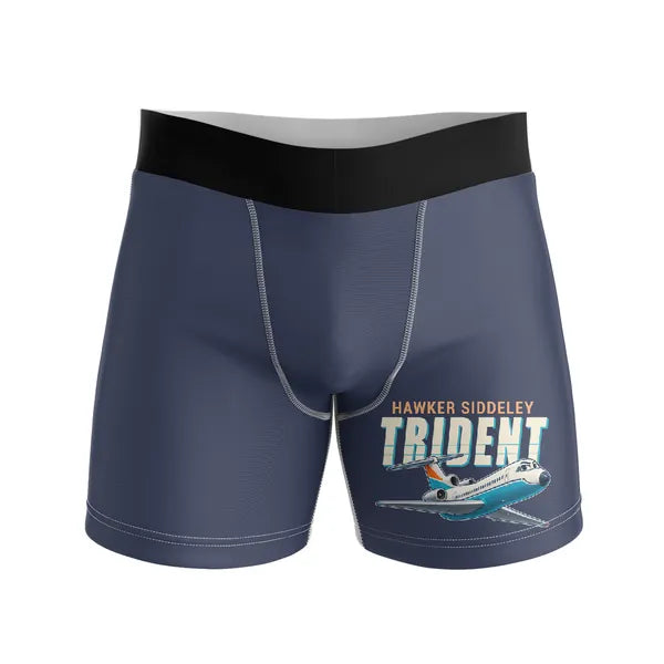 Hawker Siddeley HS 121 Trident 2E - Men Boxers - Cartoon - Navy Blue