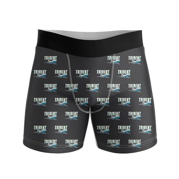 Hawker Siddeley HS 121 Trident 2E - Men Boxers - Cartoon Pattern - Black