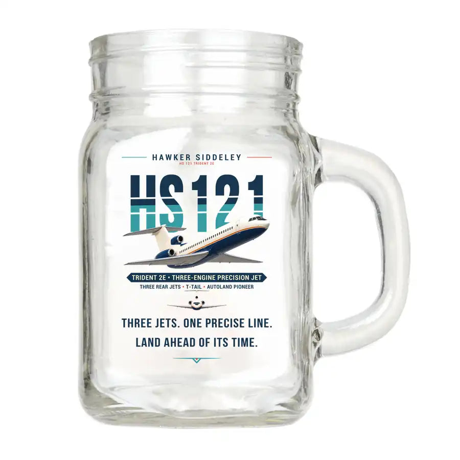 Hawker Siddeley HS 121 Trident 2E - Original - Cocktail Glass (Mason Jar)