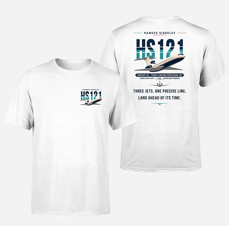 Hawker Siddeley HS 121 Trident 2E - Original - Double-Side T-Shirt - White