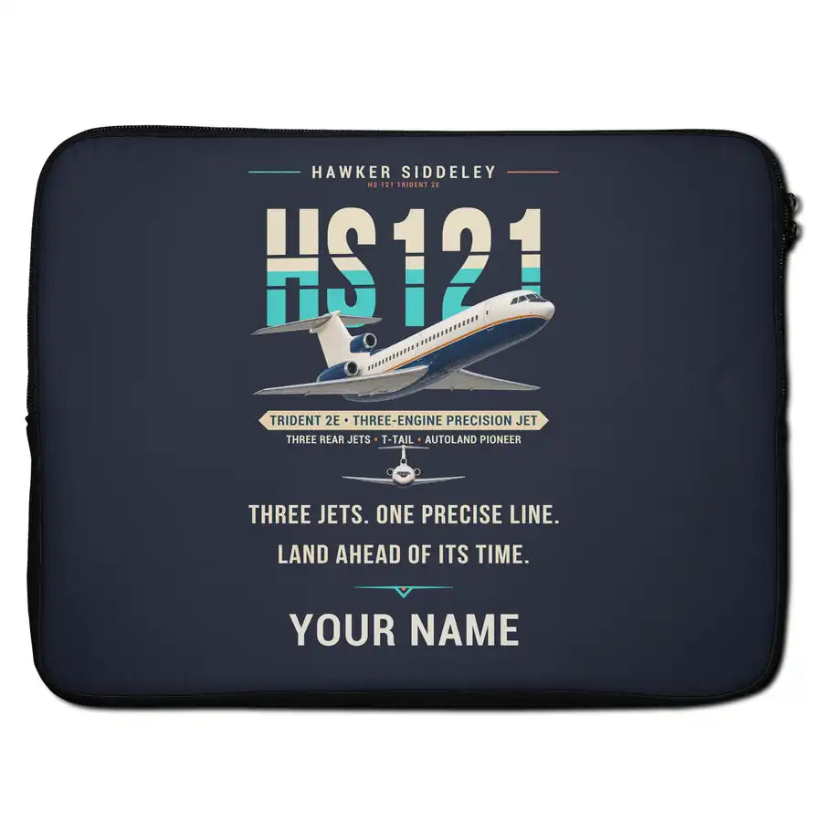 Hawker Siddeley HS 121 Trident 2E - Original + Name - Laptop Sleeve